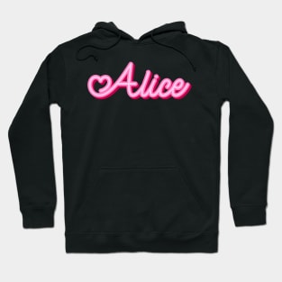 Alice name pink heart Hoodie